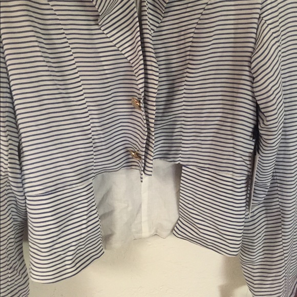 Hy & Dot Stripe Blazer NWT, Navy & White, Small - Picture 4 of 7